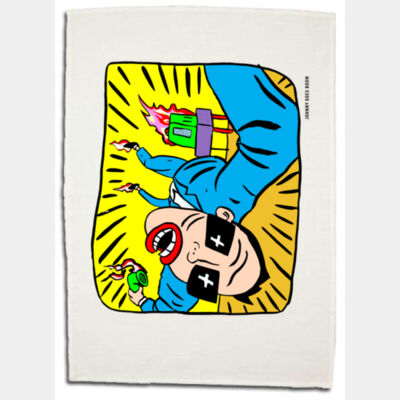 Johnny Goes Boom - Colour - Tea Towel Thumbnail