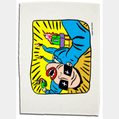 Johnny Goes Boom - 3D - Tea Towel Thumbnail